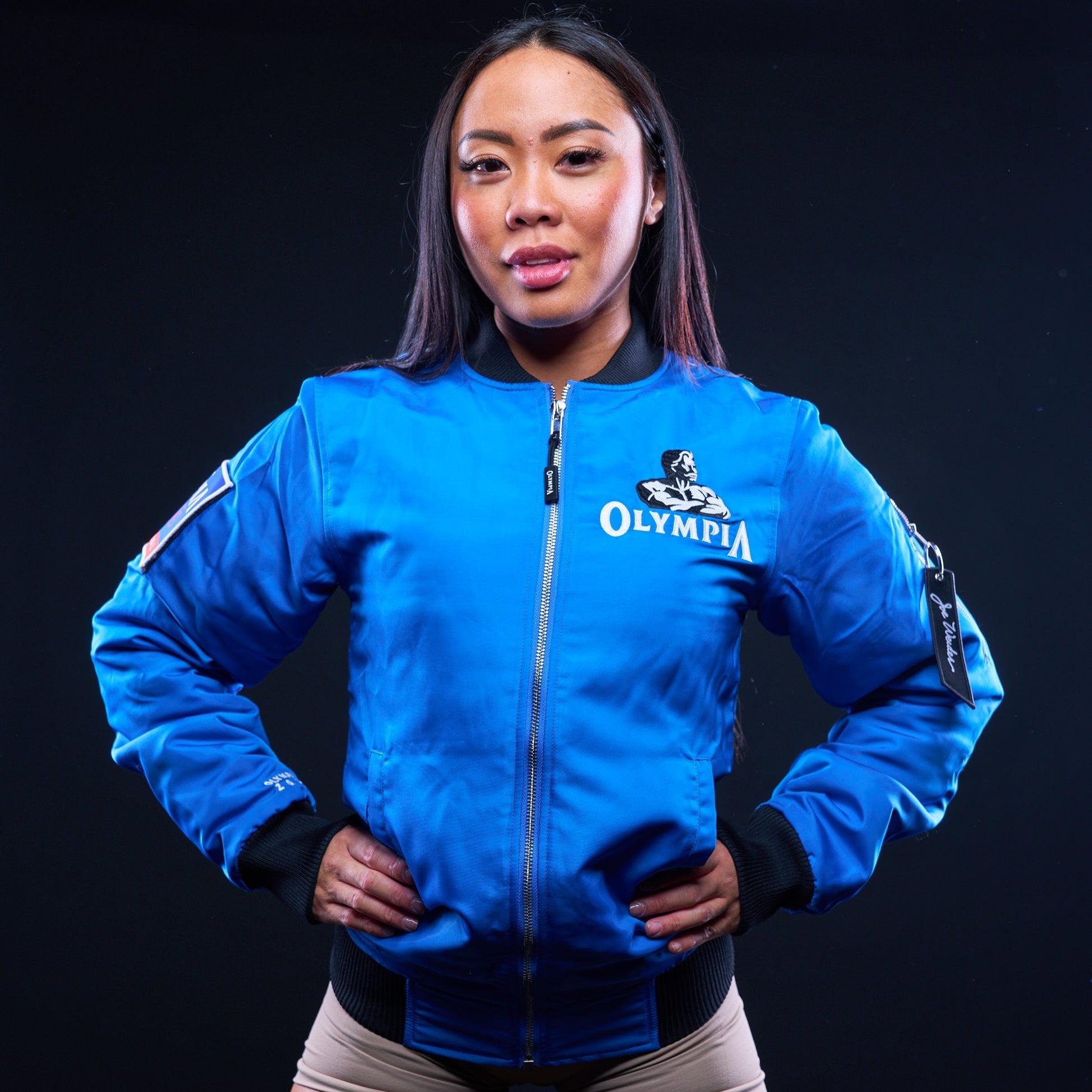 Olympia Womens Bomber Jacket Blue – OlympiaGear