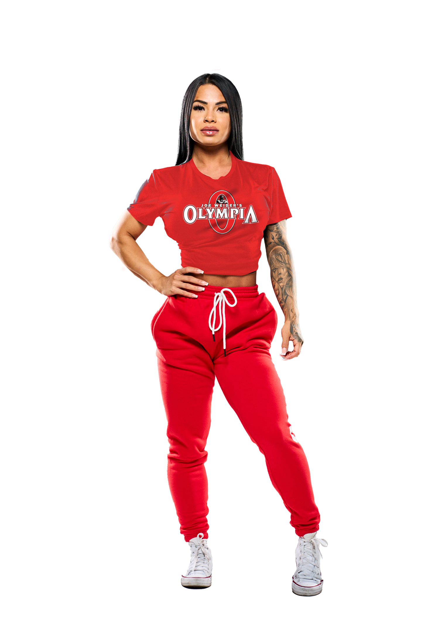 Olympia Red Crop Top original logo