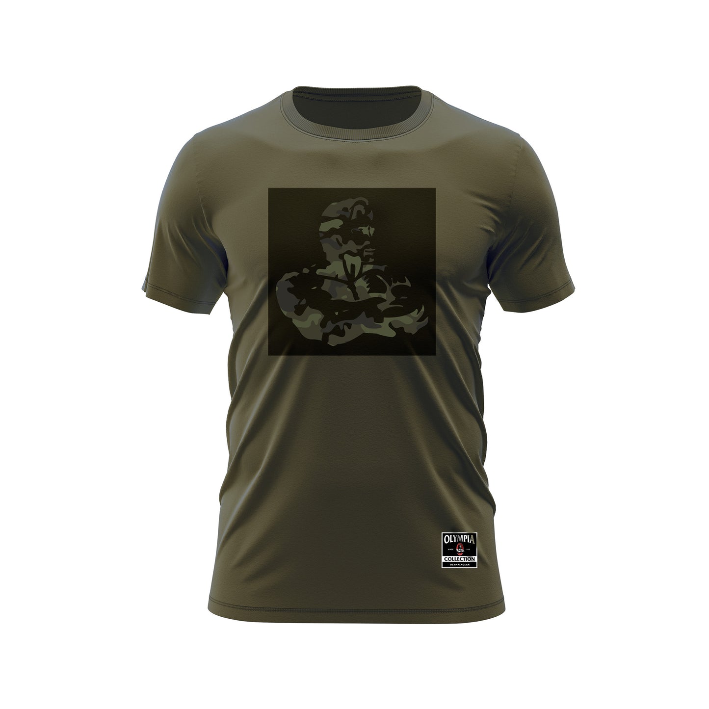Olympia Green T-Shirt with the Camo Joe Weider