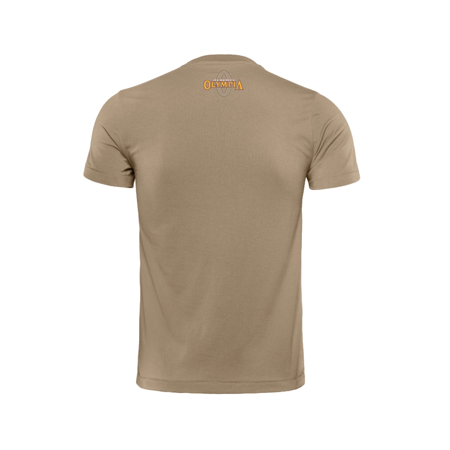 Mr. Olympia 1977 Vintage Tan T-Shirt with Sandow Trophy