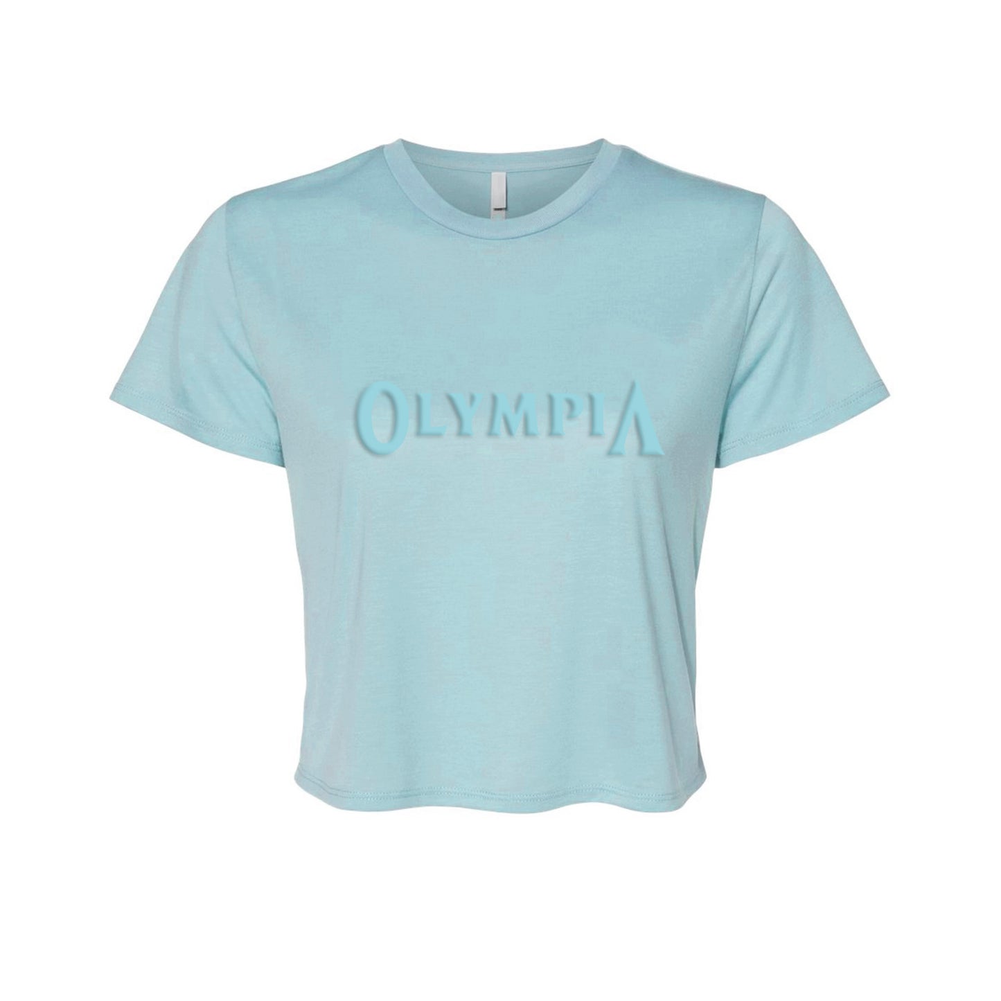 Olympia Emboss Crop Tee Baby Blue