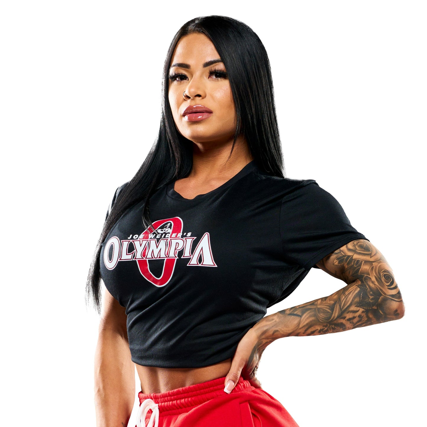 Olympia Black Crop Top w/Original Logo
