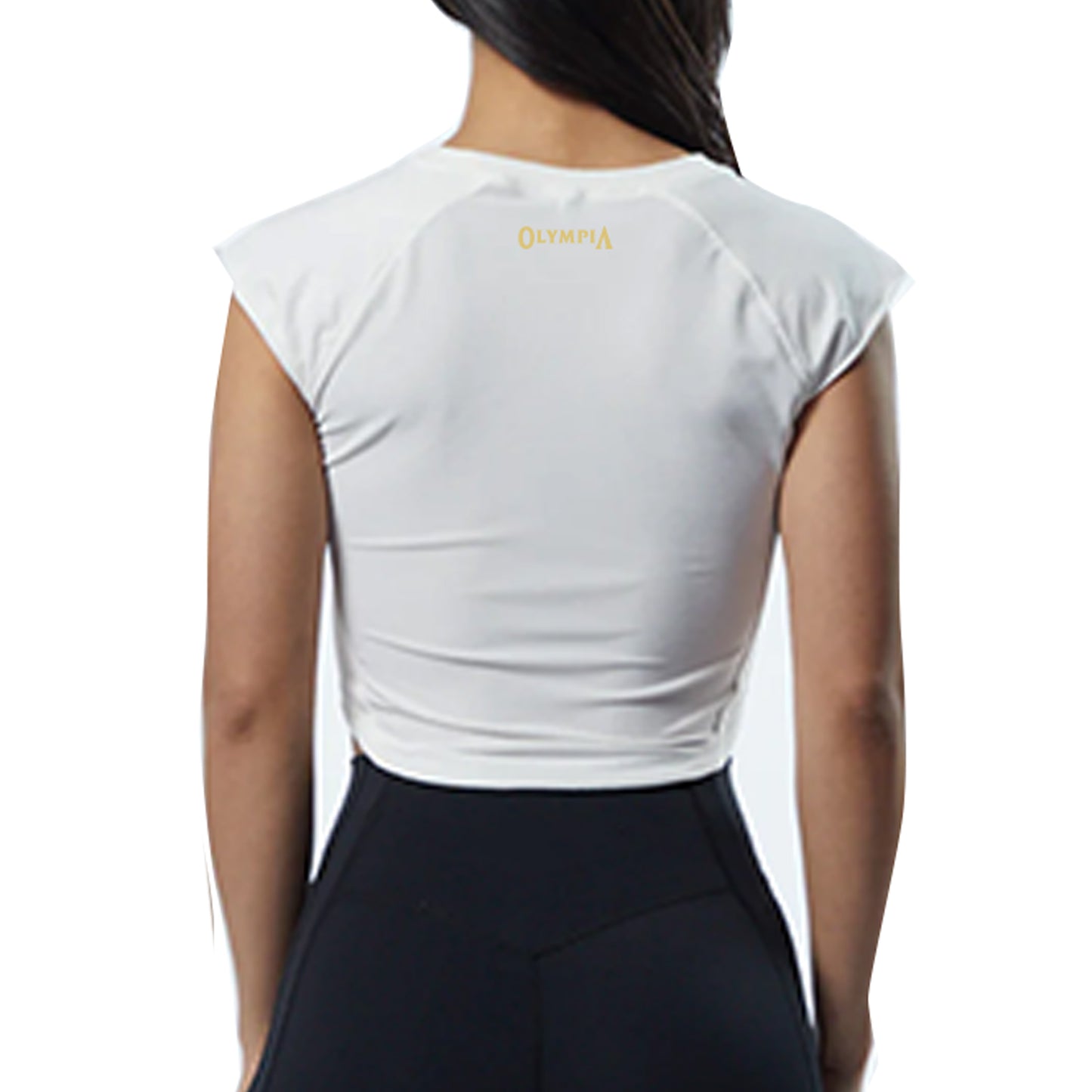Olympia Fitted Crop Tee White