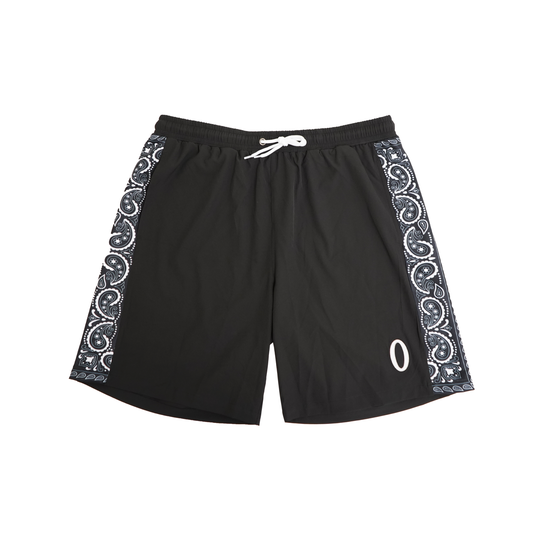 Olympia Black Shorts w/ Bandana Pattern