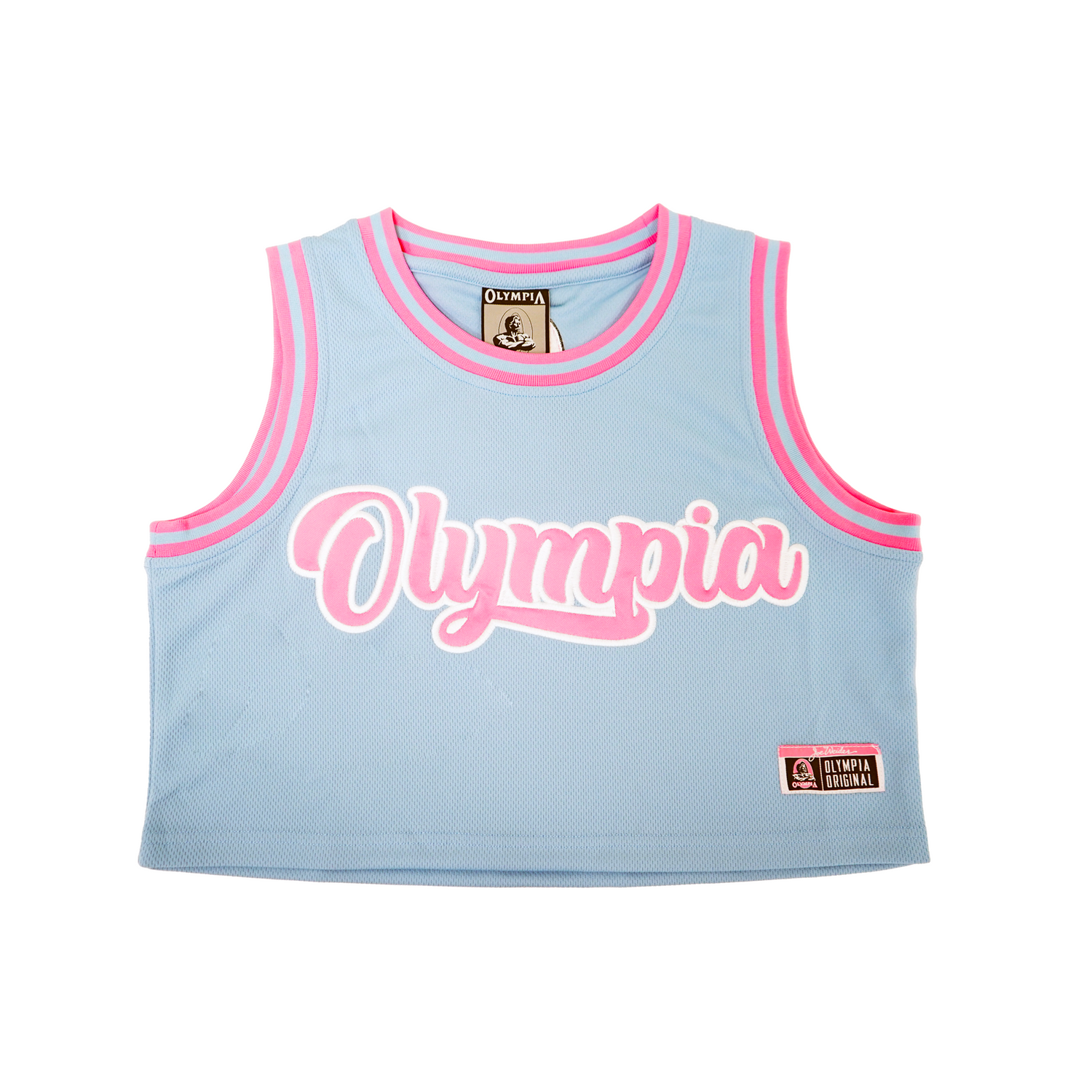 Olympia Women s Crop Basketball Jersey Baby Blue