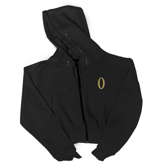 Olympia Women's Crop Full Zip Black