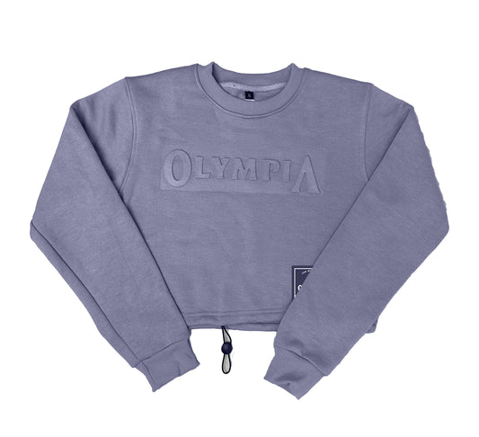 Olympia Crop Embossed Crew Lavender