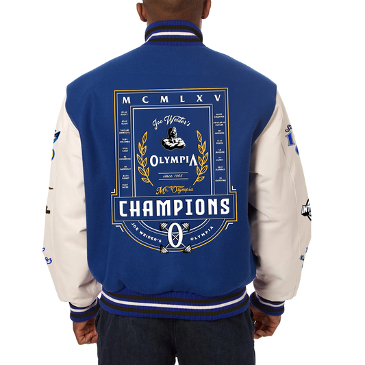 OIympia Blue & White Varsity Jacket