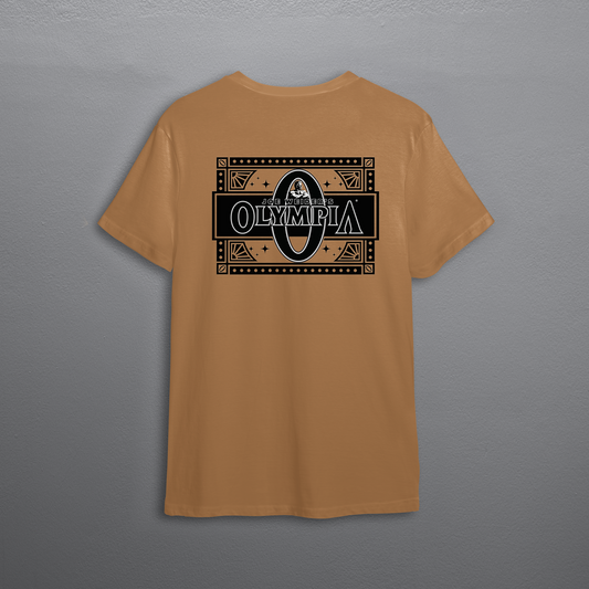 Olympia Card Graphics Basic Activewear Oversized T-shirt - Tan