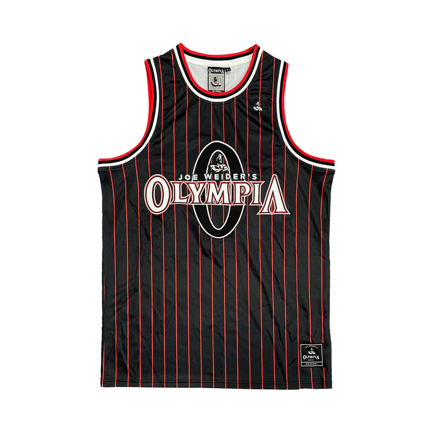 Olympia Jersey Black w/ Red Pinstripe