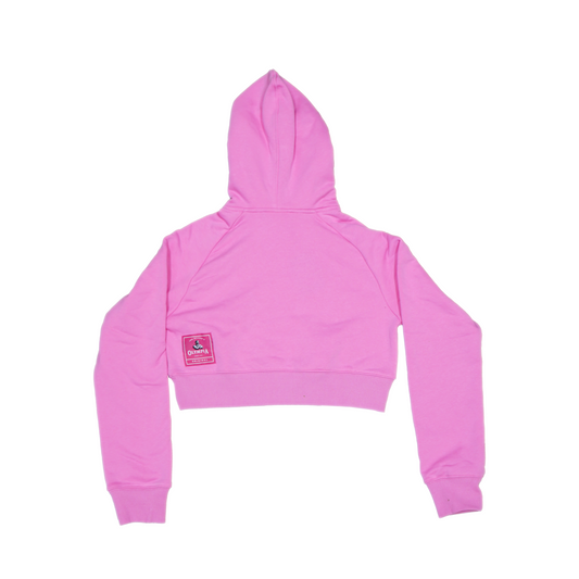 Olympia Heavy Crop Pullover Hoodie Pink