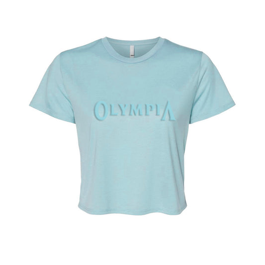 Olympia Emboss Crop Tee Baby Blue