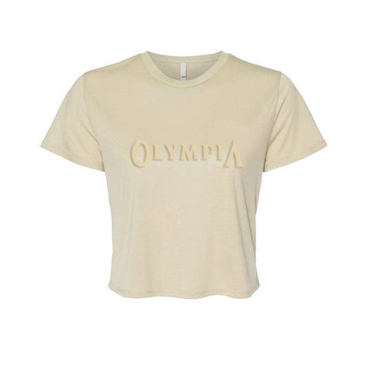 Olympia Emboss Crop Tee Tan