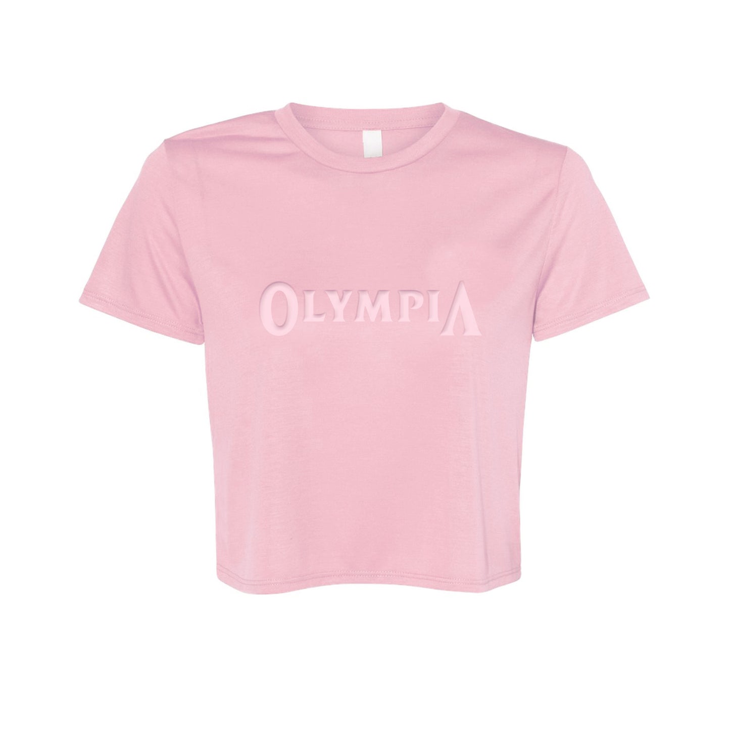 Olympia Emboss Crop Tee Pink