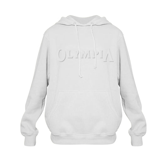 Olympia Embossed Pullover Hoodie White