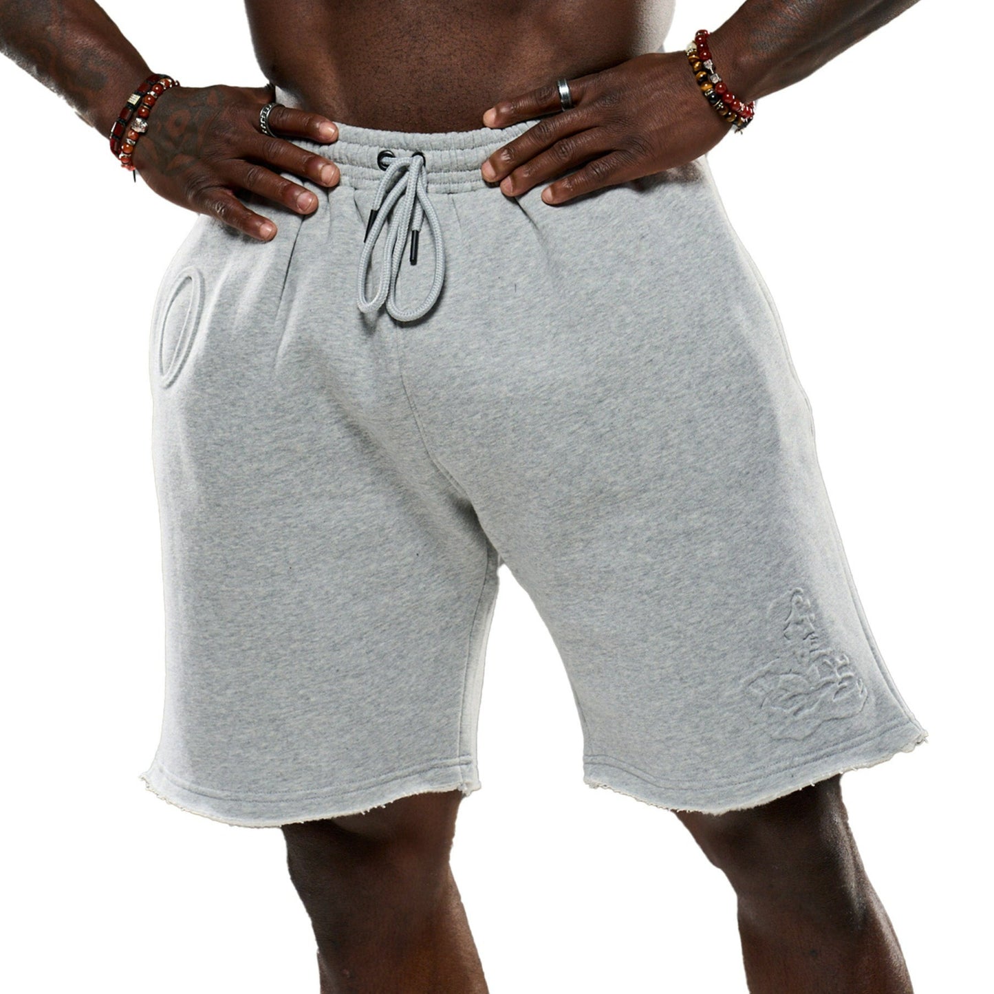 Olympia Embossed Shorts Grey