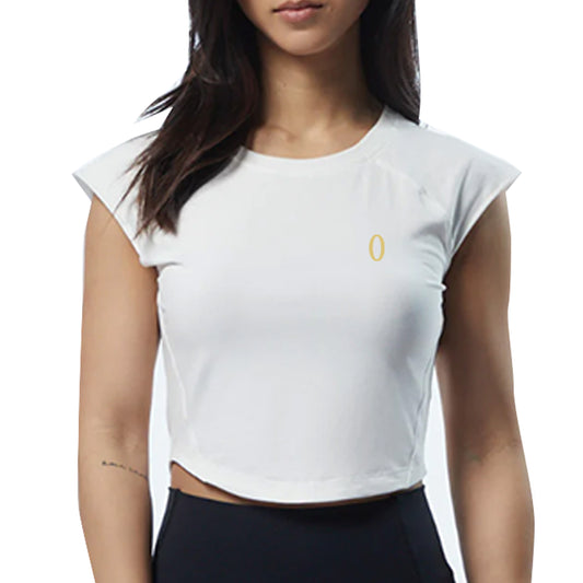 Olympia Fitted Crop Tee White